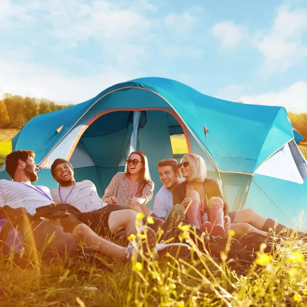 UNP Camping Tent 10-Person-Family Tents, Parties, Music Festival Tent, Big, Easy Up, 5 Large Mesh Windows, Double Layer, 2 Room, - Image 6