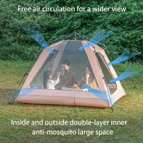 3-4 People Dome Tent Sunshade Tunnel Style Tent Large Tent Car Box Docking Tent Portable Waterproof SUV Tail Tent - Image 3