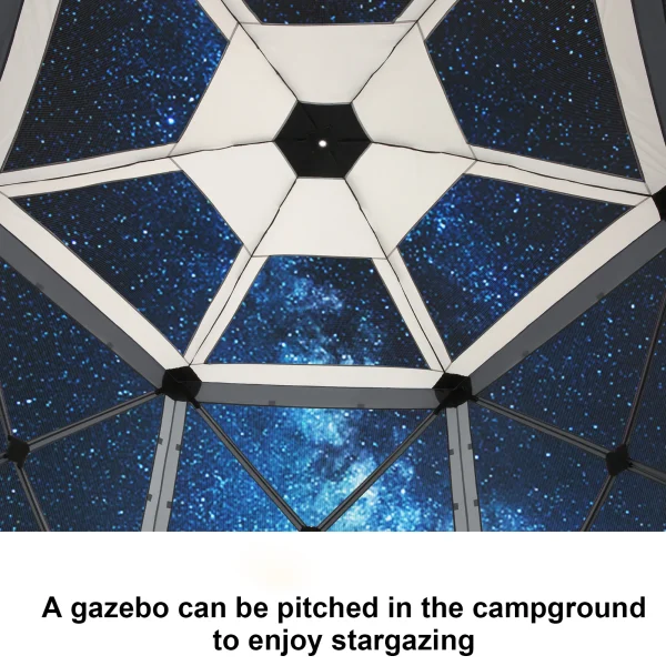 Pop up Gazebo Screen Tent Screen House for Camping,12x12FT Screen Room with Removable Roof,Outdoor Screened Gazebo  Hub Tent - Image 2