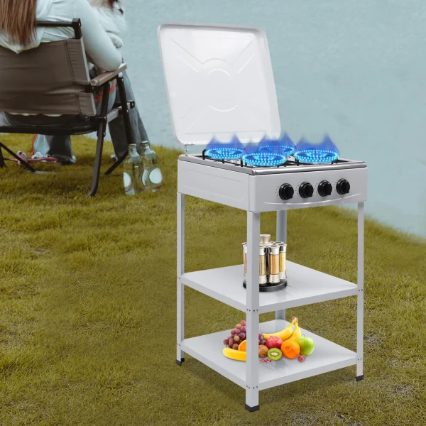 4/5 Burners Independent Control Natural Gas Stove Removable Propane Gas Stove with Cover for Outdoor Camping RV Travel - Image 3