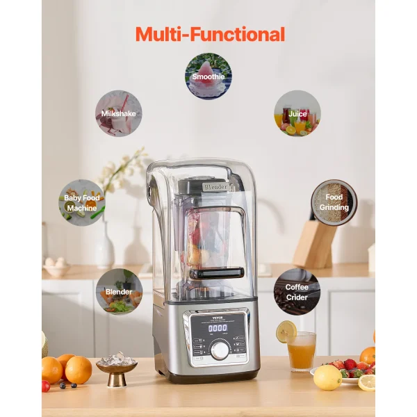 Succebuy 1400W Blender for Smoothies Multi-Functional Food Processing Blender&Noise Cover for Kitchen - Image 5