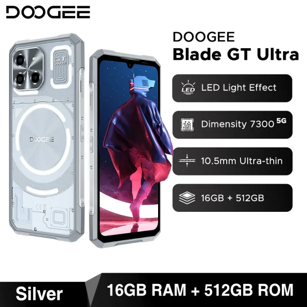 DOOGEE Blade GT Ultra 5G AI Rugged Gaming Phone 6.72 dimension 7300 Mobilephone 16GB + 512GB LED Light Effect AI Smartphones NFC - Image 7