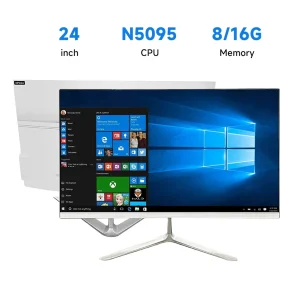 24 inch 1K all-in-one computer (Intel Core 5095, RAM 8/16GB, SSD 128/256/512/1024GB, Windows 11 Pro), white, English keyboard