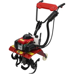4-Stroke 63CC Gas Powered Tiller Cultivator Garden Yard Rototiller Tilling Tool Gas Tiller- Ideal for Garden, Lawn