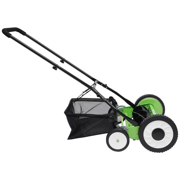 CNCEST Push Lawn Sweeper,5-Blade Cordless Manual Reel Lawn Mower Lawn Sweeper with Adjustable Cutting Grass Height(16-Inch) - Image 3