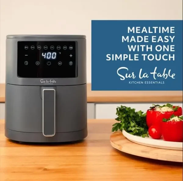 3.8 Quart Digital Air Fryer, LED Touchscreen Display with 8-Presets and Shake Indicator for Perfect Crispness, Air Fry, Bake, Ro - Image 2
