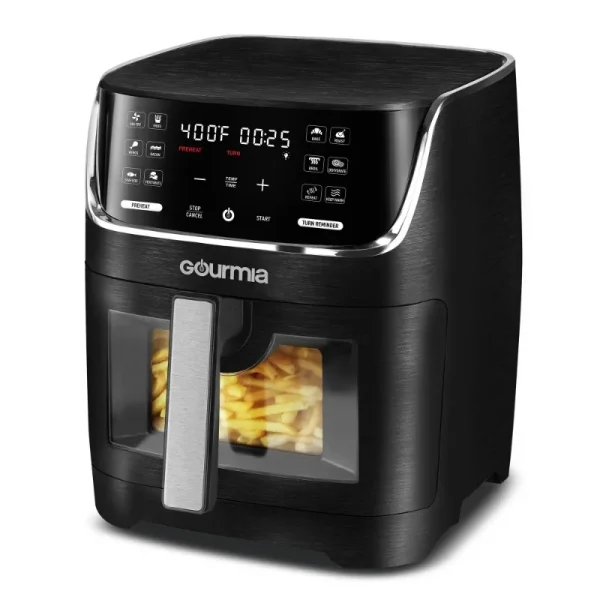Gourmia Digital Window 8 qt Air Fryer, Black - Nonstick, Digital Display - Image 4
