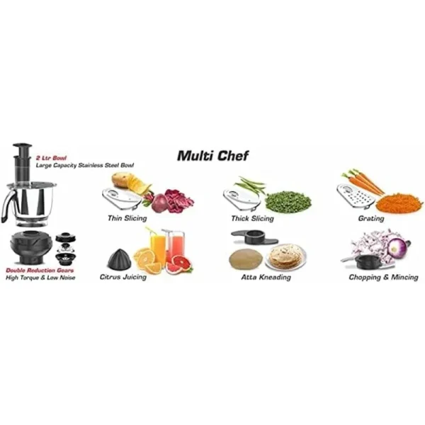 ADC All Day Companion Mixer Grinder and Food Processor, slicing, grating, citrus juicing, chopping & kneading 750W -110 Volts - Image 4