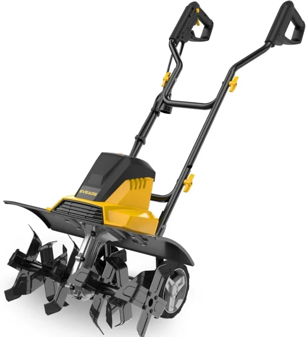 18-Inch 13.5AMP Rototiller for Garden Corded Electric Tiller Machine 4'' - 8'' Farm Tilling Depth, Foldable Handle 6x4 Tines