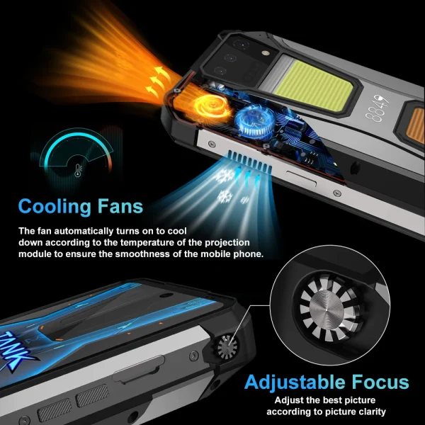 8849 Tank 2 PRO Unihertz Rugged Smartphone with Projector 16GB 256/256GB 23800mAh 120W Android 14 Phone 100MP Cell Phone - Image 4