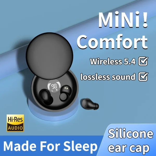 SK26 Bluetooth 5.4 Wireless Earphones Small Earbuds Sleeping Sport Invisible Headphones Bass Sound Quality Headset Sliding Cover - Image 3