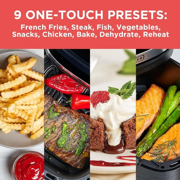 Purifry 2QT Air Fryer, Crispy Deep Fried Taste without the Fat, Plus Bake, Dehydrate, and Keep Food Warm, Digital Touchscreen an - Image 6