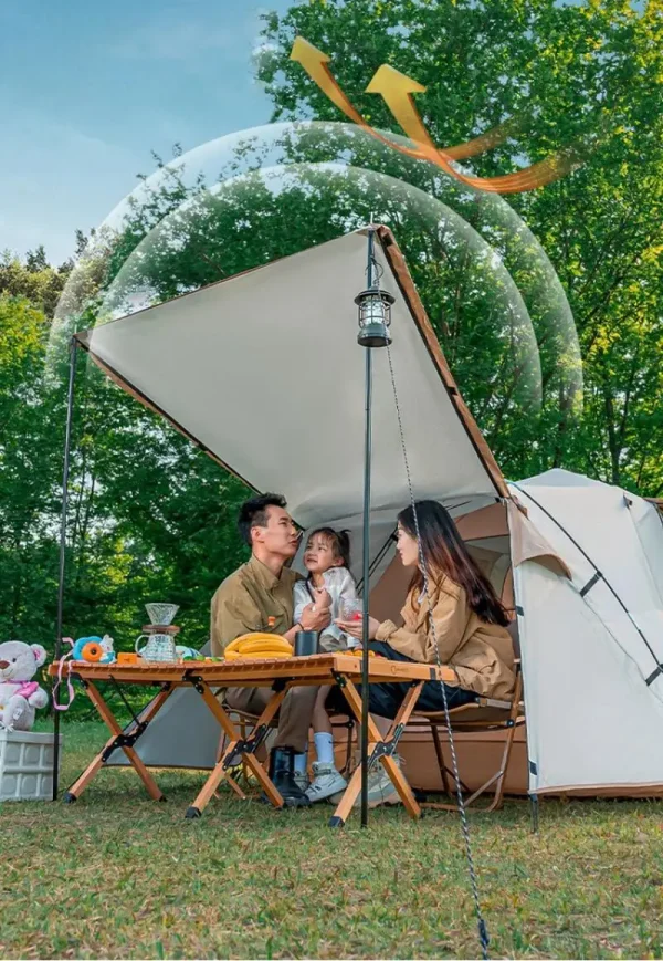Ultralarge Camping Tent, Automatic Family One Hall, Rainproof, Sun Protection, Large Gazebo, Sun Shelter, 3-4 Person, 1 Bedroom - Image 4