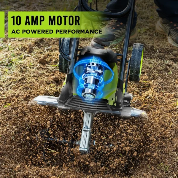 14-Inch Corded Electric Tiller,10-Amp Electric Tiller and Cultivator for Gardening, Lightweight Rototiller - Image 4