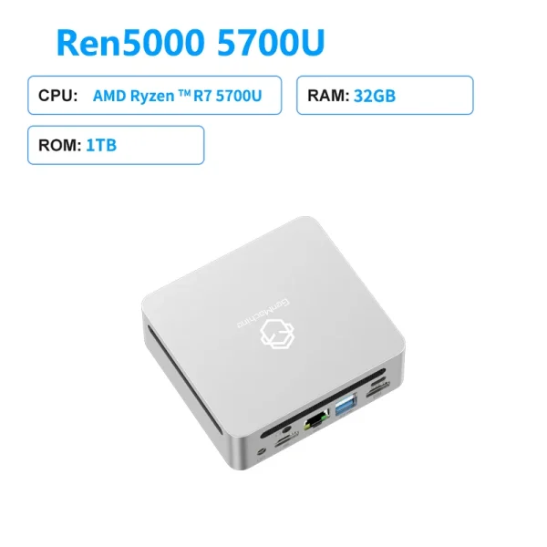 GenMachine Ryzen 7 5700U Mini PC for laptop and desktop computer Windows 11 Pro 16GB/32GB DDR4 Dual Channel WIFI6 Gaming pc - Image 8