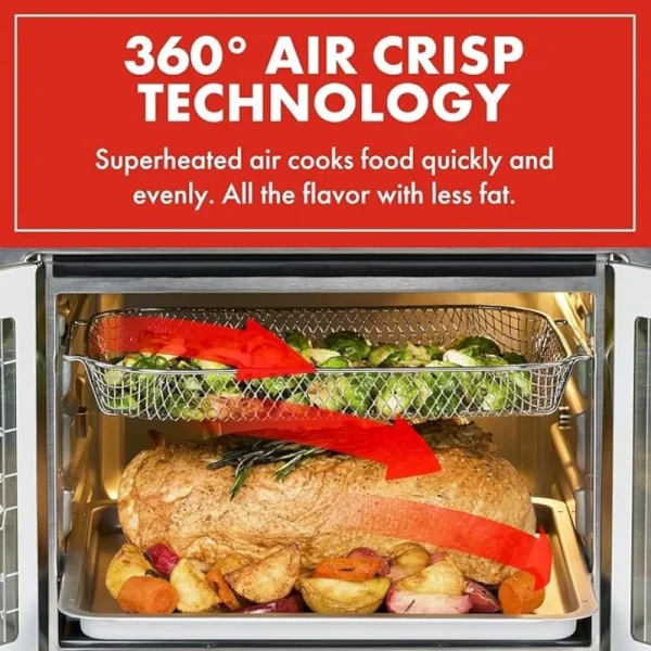 meril Lagasse Extra Large French Door Air Fryer Toaster Oven Combo, 24 Cooking Functions and Digital Controls - Image 4