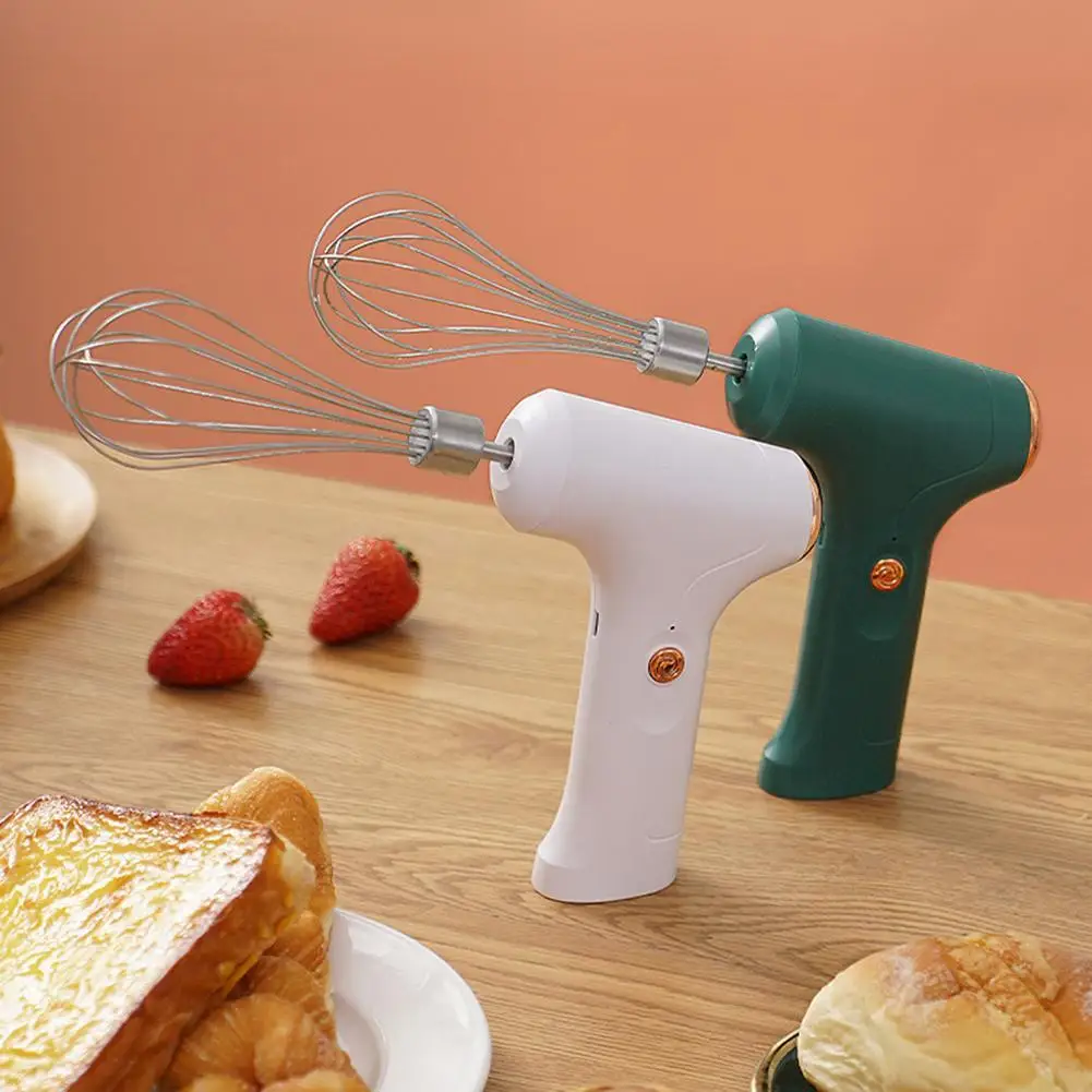 Handheld Mixer Electric Mixer Mini Electric Whisk USB Rechargeable Egg Beater Set with One-Touch Speed Control for Kitchen - Image 2