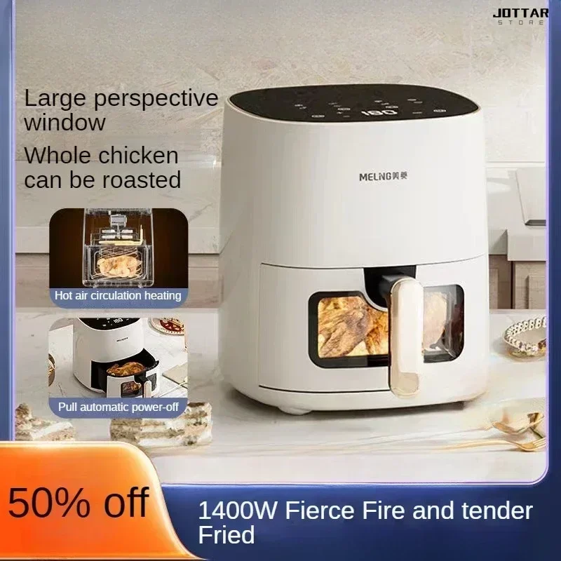 New air fryer. For home use. For making french fries. Visible. Multi-function all-in-one. Automatic. Oil-free electric oven. - Image 2