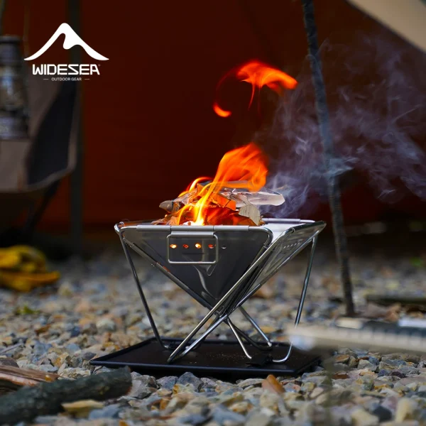 Camping Wood Stove Mesh Grill Small size Windproof Outdoor wild Survival Travel Tourism Stainless Steel Cook Equipment - Image 2