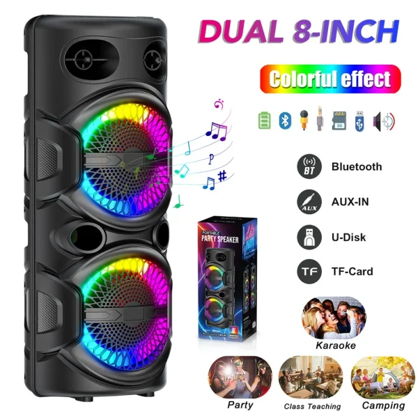 3000W Portable Bluetooth Speaker Sub woofer Heavy Bass Sound System Party Dj Karaoke Rechargeable Loud Speaker - Image 2