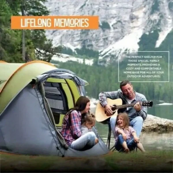 Camping Tent - 4-Person Easy Pop Up Tent with 2 Doors - UPF50+ Waterproof - Image 5