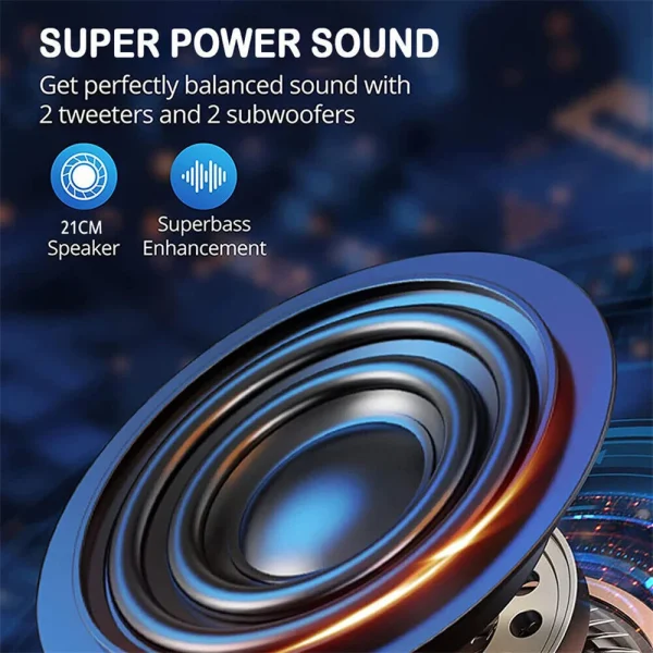3000W Portable Bluetooth Speaker Sub woofer Heavy Bass Sound System Party Dj Karaoke Rechargeable Loud Speaker - Image 3