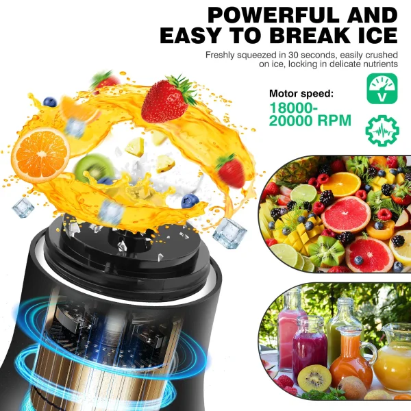 Professional 2 In 1 Portable Blender 600ML Electric Juicer Fruit Mixers USB Rechargeable Smoothie Mini Blender Personal Juicer - Image 2