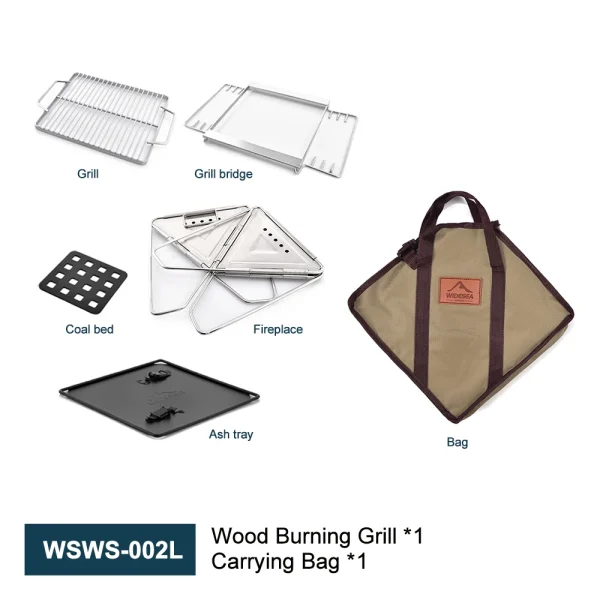 Camping Wood Stove Mesh Grill Small size Windproof Outdoor wild Survival Travel Tourism Stainless Steel Cook Equipment - Image 7