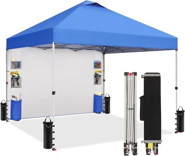 10x10 Canopy Tent Pop Up Canopy Outdoor Shade with Pockets Sidewall,with One Person Set Up Center Lock,Canopy Tent - Image 9