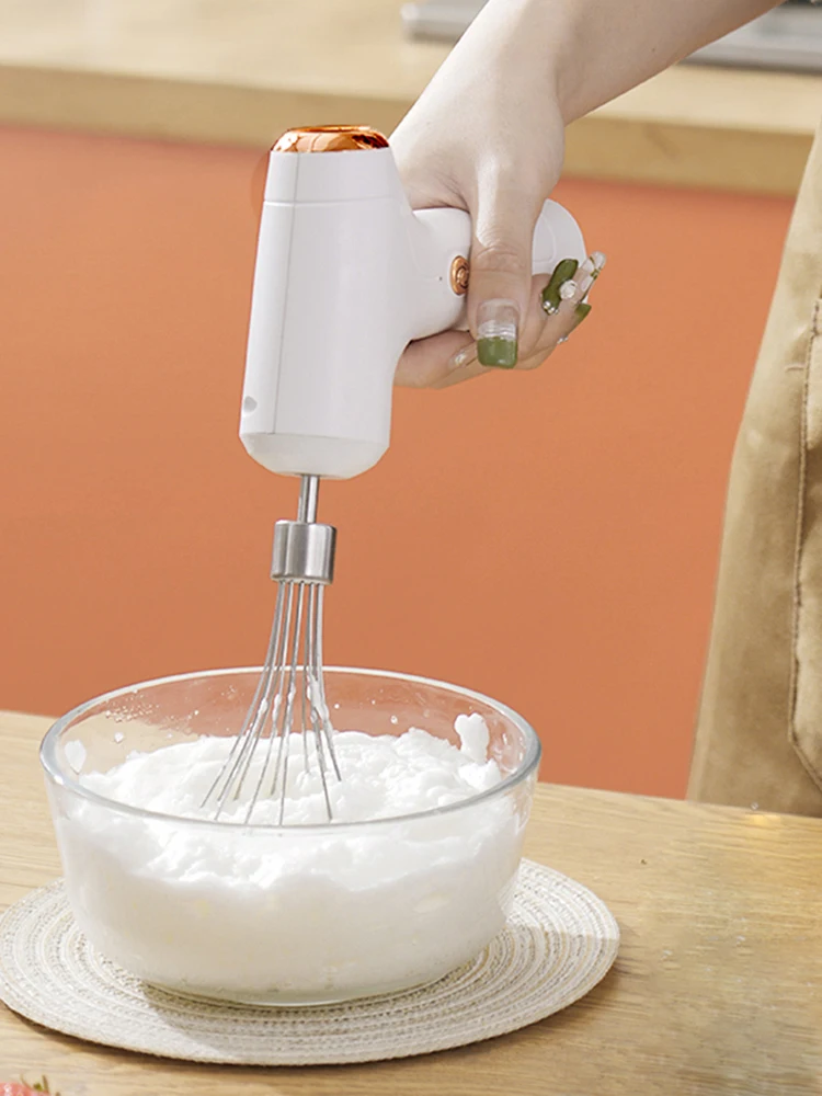 Handheld Mixer Electric Mixer Mini Electric Whisk USB Rechargeable Egg Beater Set with One-Touch Speed Control for Kitchen - Image 3