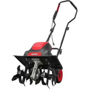 MZK 16-Inch 13.5-Amp Corded Electric Tiller/Cultivator,8-inch tillling Depth with Adjustable Wheels,Foldable Electric Rototiller
