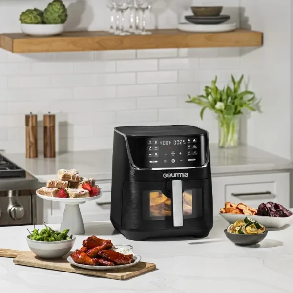 Gourmia Digital Window 8 qt Air Fryer, Black - Nonstick, Digital Display - Image 2
