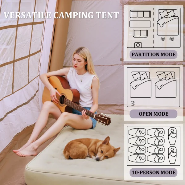 135 Square Feet inflatable tent with Blackout Canopy 4 Season Glamping tent Blow Up Tent for Camping Air Tent Outdoor Camping - Image 4