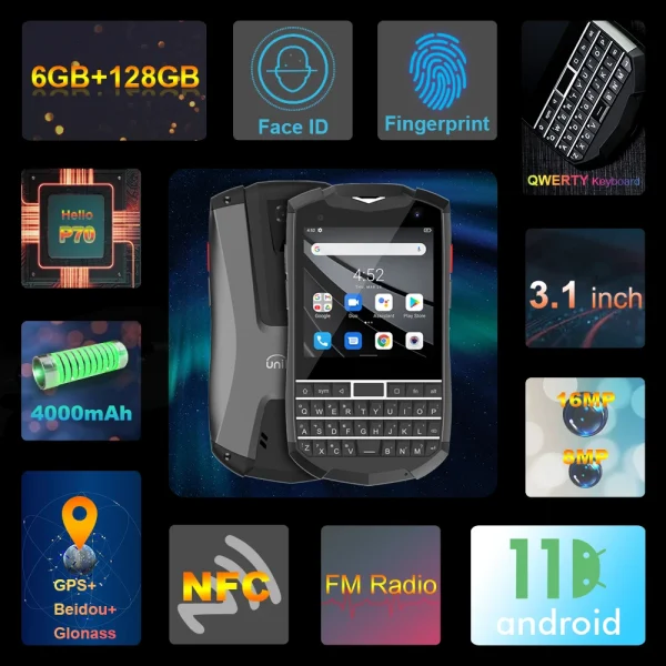 Unihertz Titan Pocket QWERTY Keyboard Portable Smartphone 4G Android 11 6GB 128GB Octa Core Dual SIM Unlocked NFC Mobile Phone - Image 3