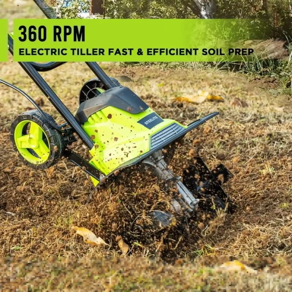 14-Inch Corded Electric Tiller,10-Amp Electric Tiller and Cultivator for Gardening, Lightweight Rototiller - Image 3