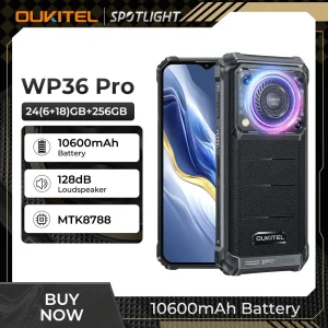 Oukitel WP36 Pro Rugged Smartphone Android 128dB Speaker 10600mAh Battery rugged phone  Up to 24GB+256GB  6.52" HD+ screen