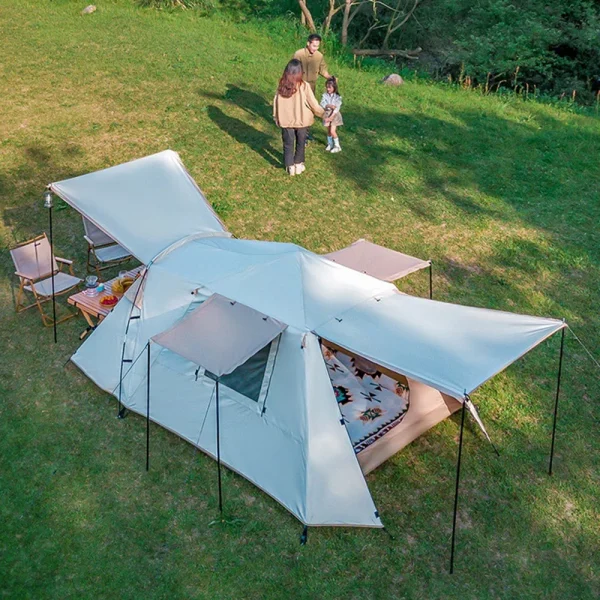 3-4 People Dome Tent Sunshade Tunnel Style Tent Large Tent Car Box Docking Tent Portable Waterproof SUV Tail Tent - Image 4