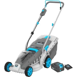 40V Cordless Lawn Mower 18 Inch Lightweight Lawnmower Brushless Motor 5 Cutting Heights Adjustable 2-1 Push Mowe W/Battery and F