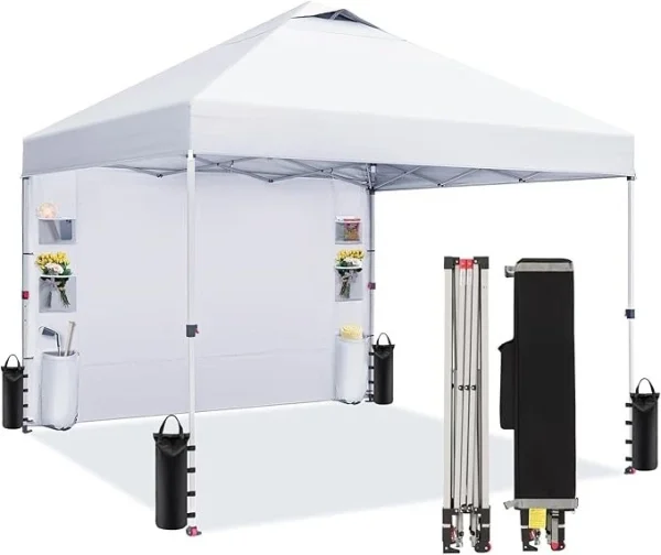 10x10 Canopy Tent Pop Up Canopy Outdoor Shade with Pockets Sidewall,with One Person Set Up Center Lock,Canopy Tent - Image 10