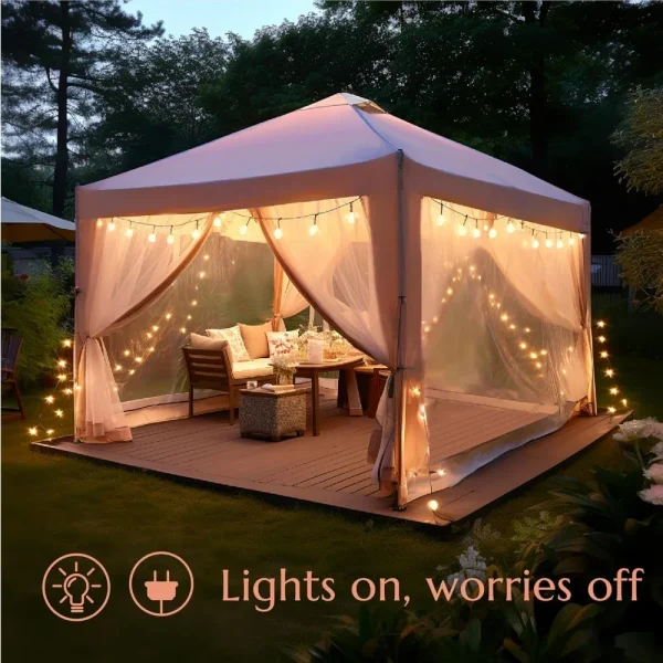 10' x 10' Pop Up Canopy Tent with Netting, Instant Gazebo, Ez up Screen House Room with Carry Bag, Height Adjustable, for Outdo - Image 2