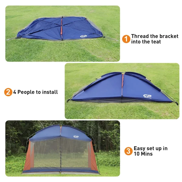 Screen House Room Camping Tent 12 x 10 Ft Canopy Tent Screen Shelter Gazebos Outdoor - Image 5