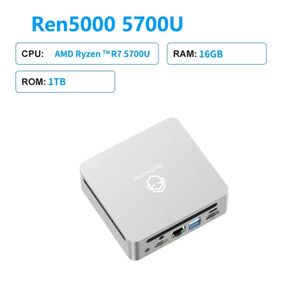 GenMachine Ryzen 7 5700U Mini PC for laptop and desktop computer Windows 11 Pro 16GB/32GB DDR4 Dual Channel WIFI6 Gaming pc - Image 7