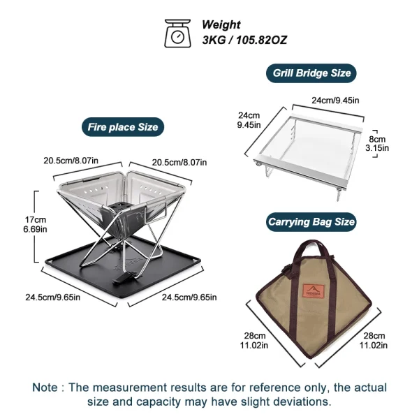 Camping Wood Stove Mesh Grill Small size Windproof Outdoor wild Survival Travel Tourism Stainless Steel Cook Equipment - Image 3