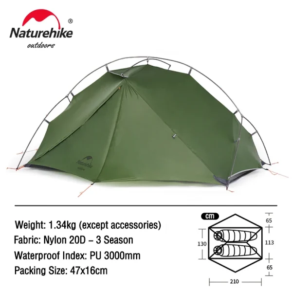 Naturehike Tent VIK Ultralight Camping Tents 1person 2person Cycling Tent Waterproof portable Travel Tent - Image 8