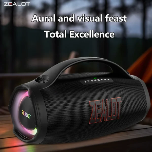 ZEALOT S98 160W Wireless Speakers, DSP Technology, RGB Light Wireless Hifi Sound quality, 36000mAh Battery, 60 Hours Playtime. - Image 6