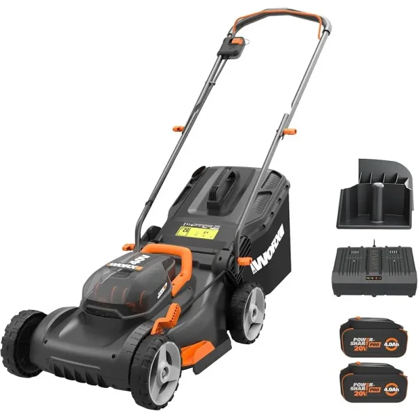 40V 17 Inch Cordless Lawn Mower Lightweight Compact Quiet Push Mower 2-in-1 Bagging Mulching 7 Position Height Adjustments - Image 2
