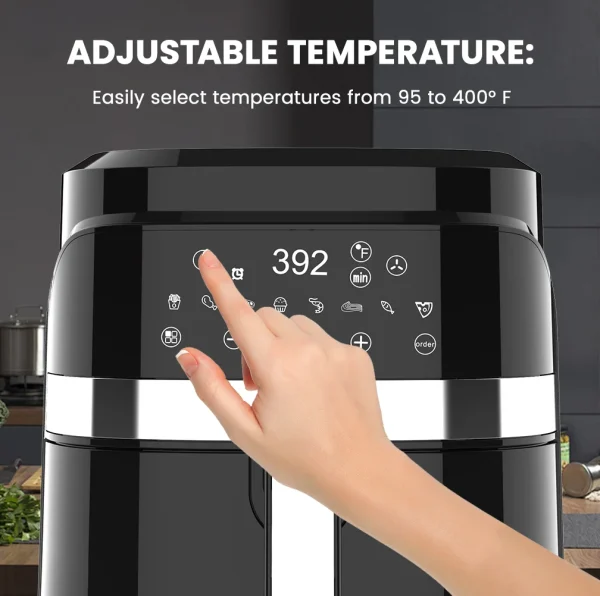 Sejoy Electric Air Fryer Without Oil 5.5L 1500W Digital Energy-Saving Electric Oven with Timer 8 Preset Menus for Family Cooking - Image 5
