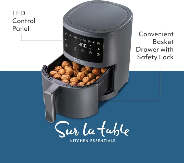 3.8 Quart Digital Air Fryer, LED Touchscreen Display with 8-Presets and Shake Indicator for Perfect Crispness, Air Fry, Bake, Ro - Image 3