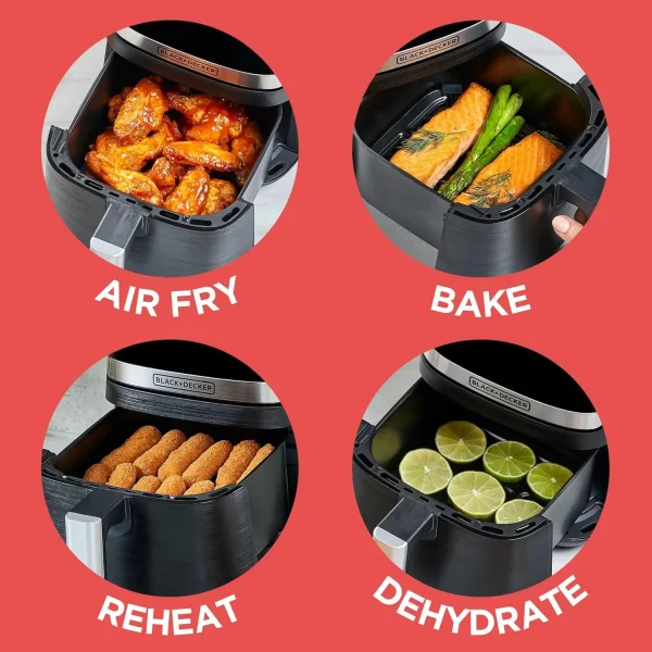Purifry 2QT Air Fryer, Crispy Deep Fried Taste without the Fat, Plus Bake, Dehydrate, and Keep Food Warm, Digital Touchscreen an - Image 4