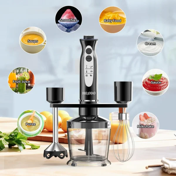 1000 Watt Powerful Handheld Immersion Blender, Vegetable Meat Immersion Egg Beater For Smoothies, Sauces, Baby Food Soups - Image 6
